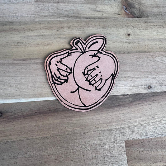 Peachy Bum Squeeze Leather Patch