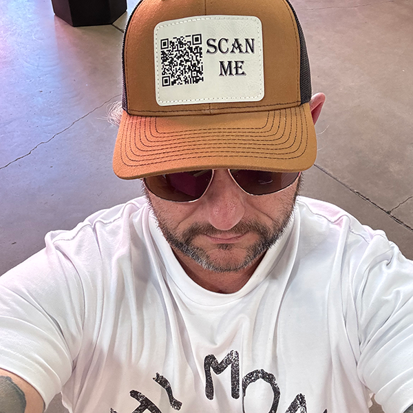 Show Me Your Titties QR Code Trucker Hat - Caramel/Black
