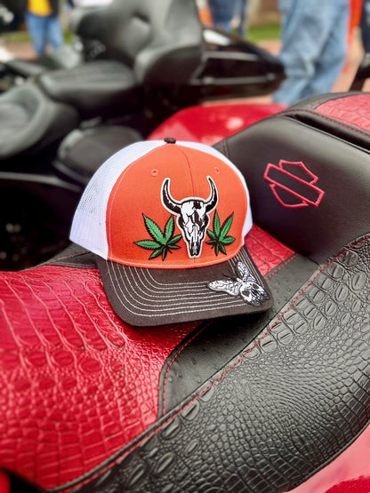 Bull Skull With 420 Leaves
