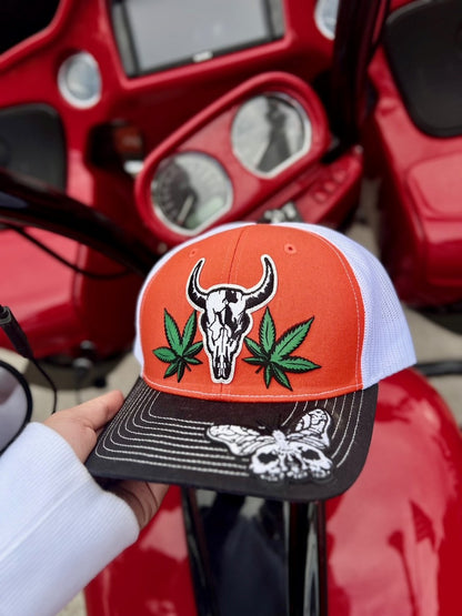 Bull Skull With 420 Leaves